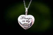 always in my heart mom and daughter cremation necklace